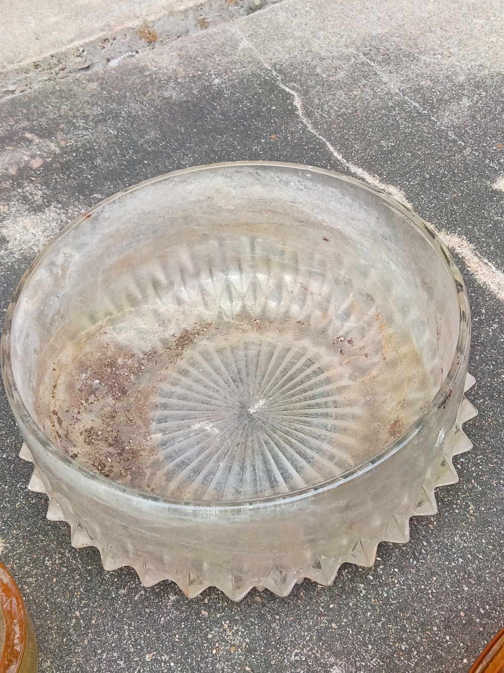 Vintage Pressed Glass Bowl - Clear